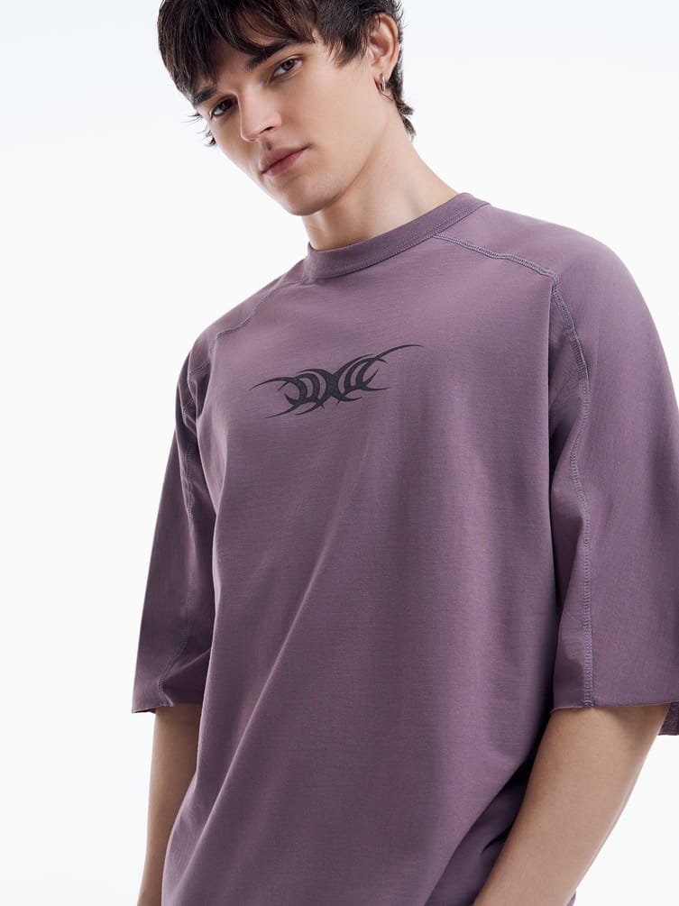 Футболка оверсайз с принтом дрейн