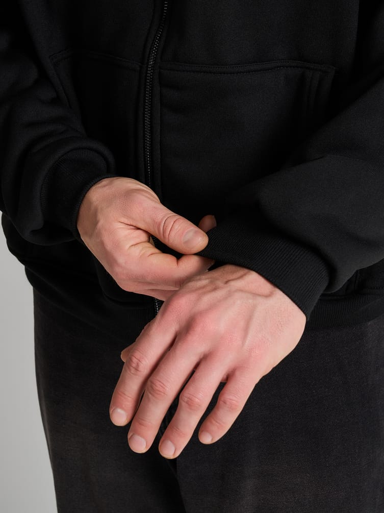 Зип худи оверсайз с флисовой подкладкой