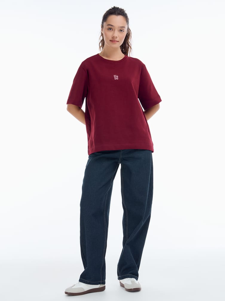 Плотная футболка оверсайз из хлопка THE BASE