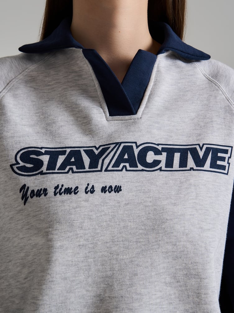 Свитшот поло с надписью Stay Active