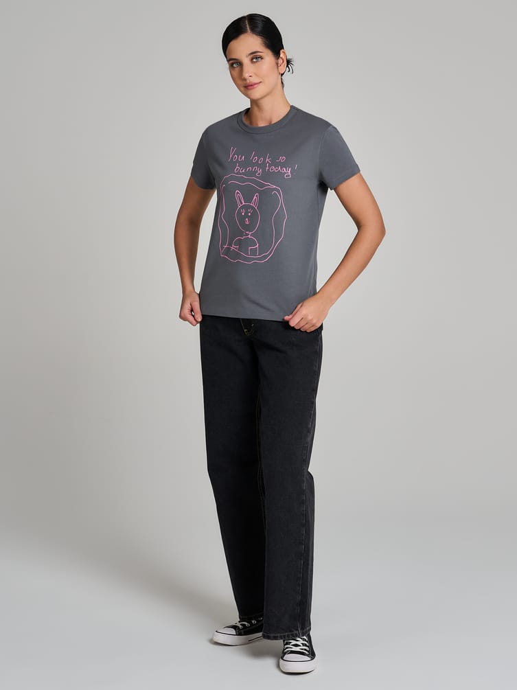 Футболка из хлопка с принтом