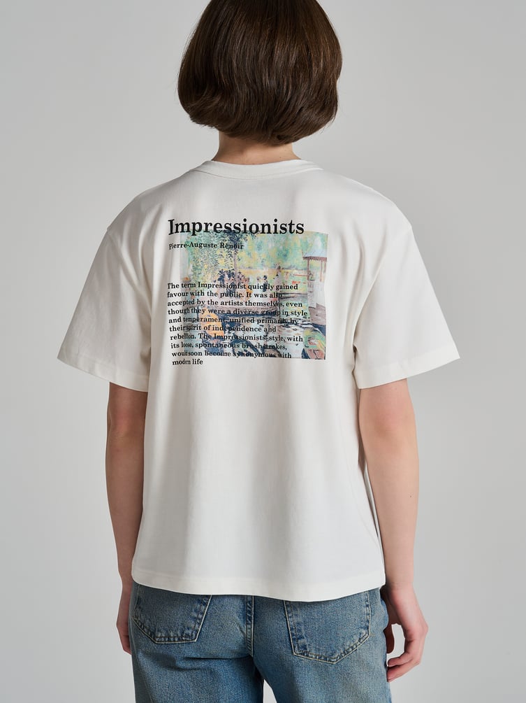 Футболка из хлопка с принтом на спине