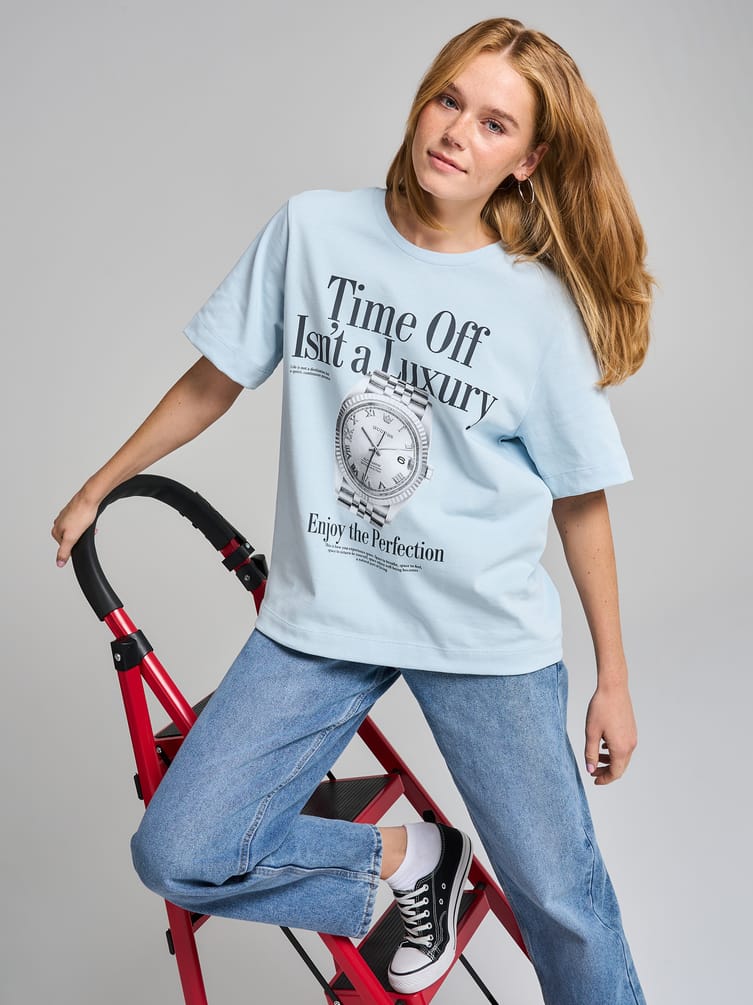 Футболка оверсайз из хлопка с принтом