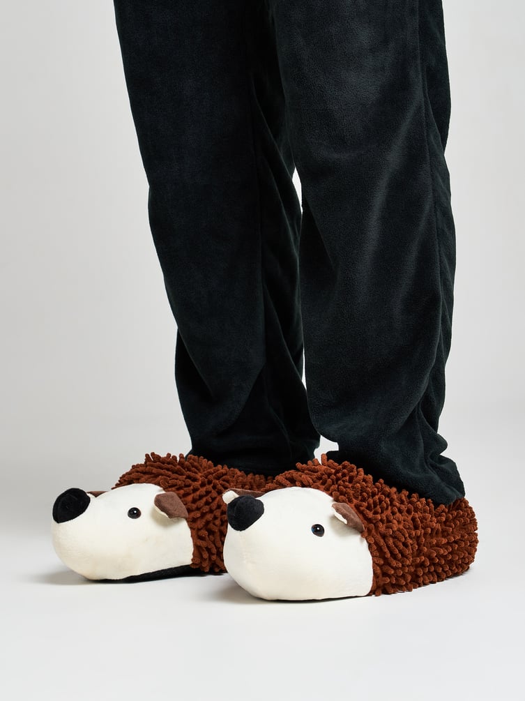 Мягкие теплые тапочки ёжики