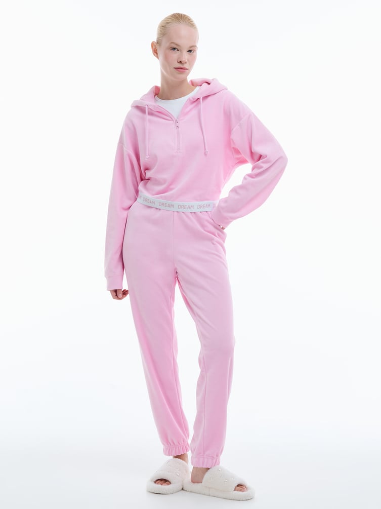 Домашняя велюровая Half zip толстовка