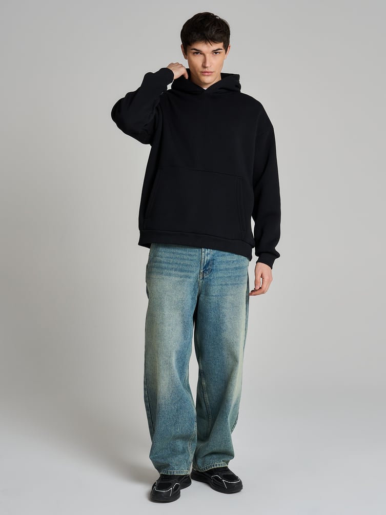 Худи оверсайз с капюшоном тёплое с начёсом