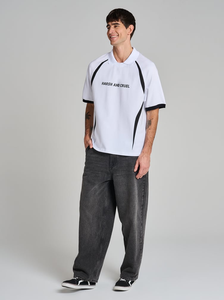 Футболка с воротником поло и надписью