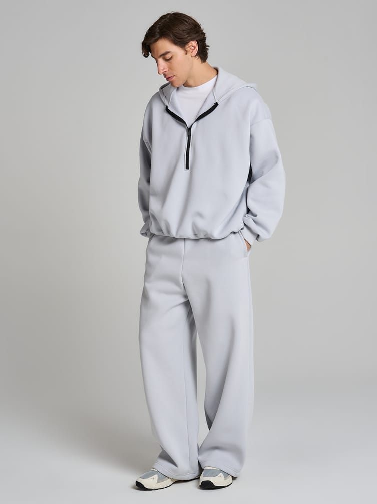 Теплые брюки оверсайз на резинке с начесом