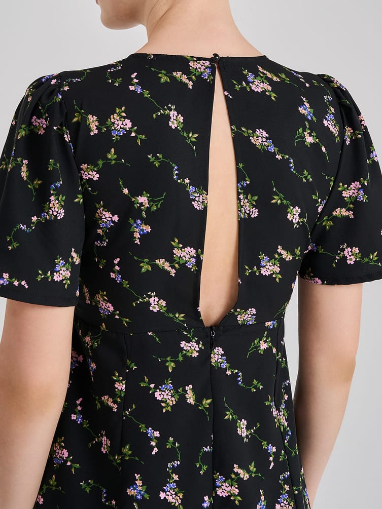 Миди платье крестьянка