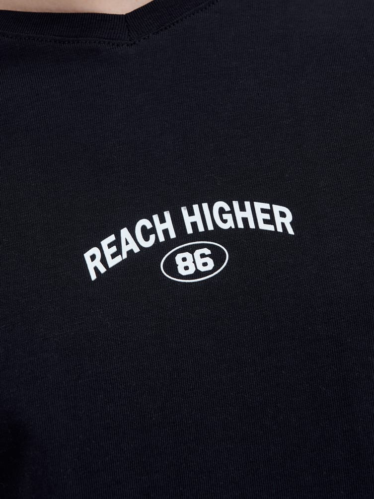 Хлопковая футболка с надписью Reach Higher