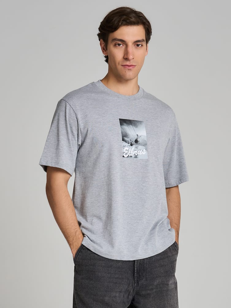 Футболка свободного кроя с принтом