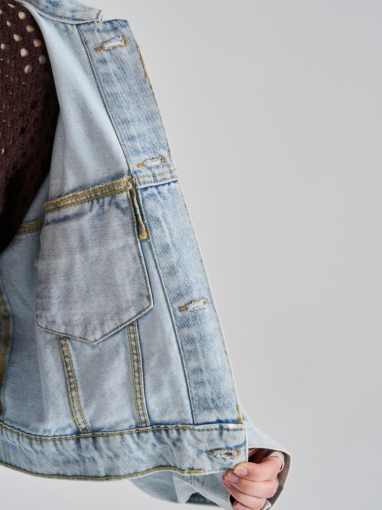 Куртка джинсовая оверсайз укороченная