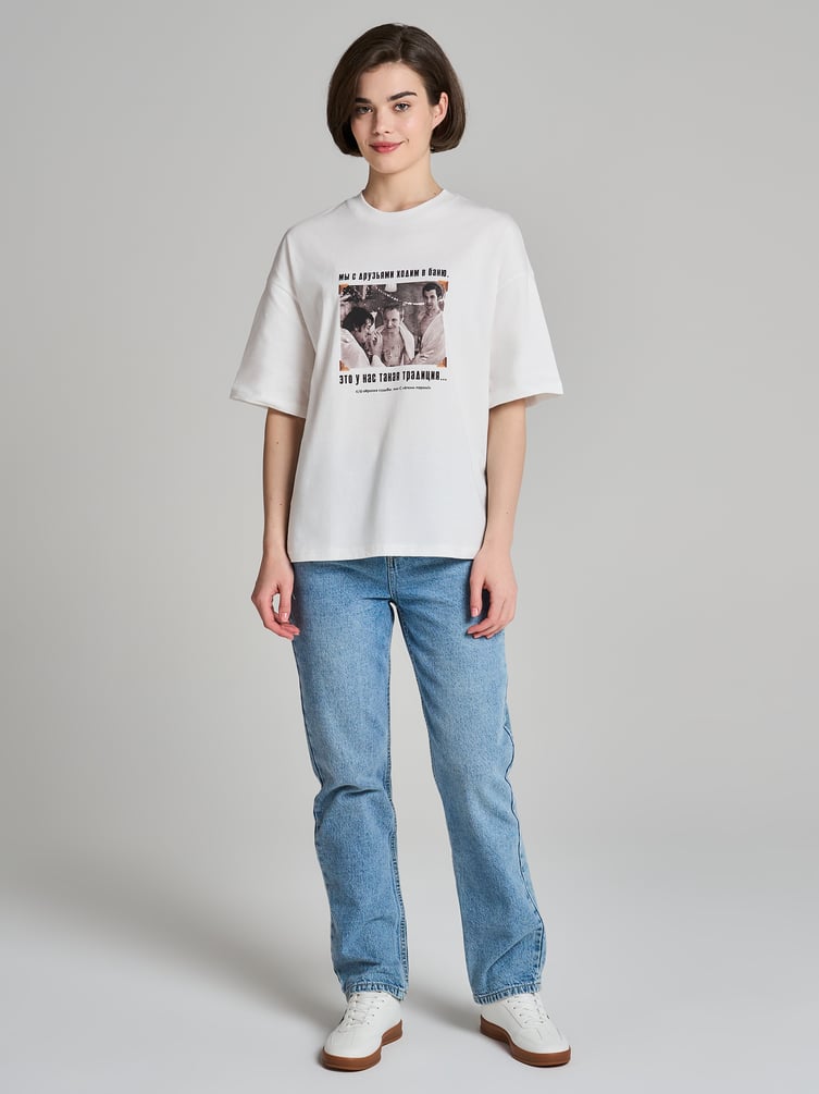 Футболка оверсайз с принтом Мосфильм