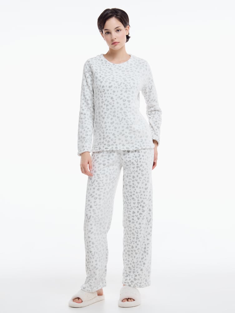 Плюшевая пижама с лонгсливом и брюками