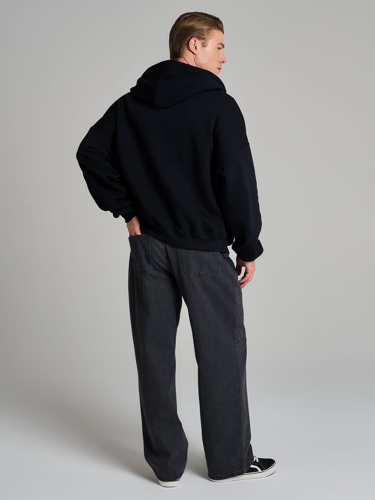 Зип худи оверсайз с капюшоном и начесом