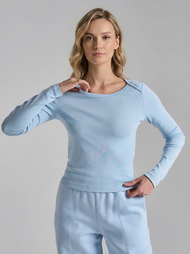 Лонгслив приталенный из хлопка