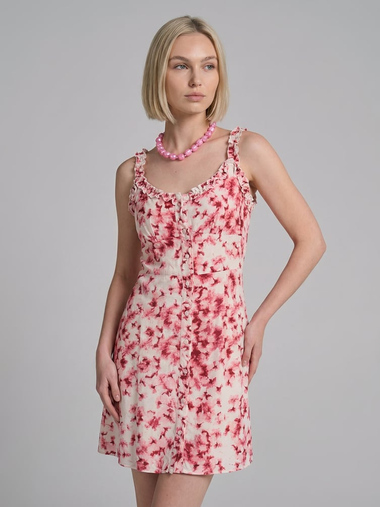 Сарафан мини с рюшами