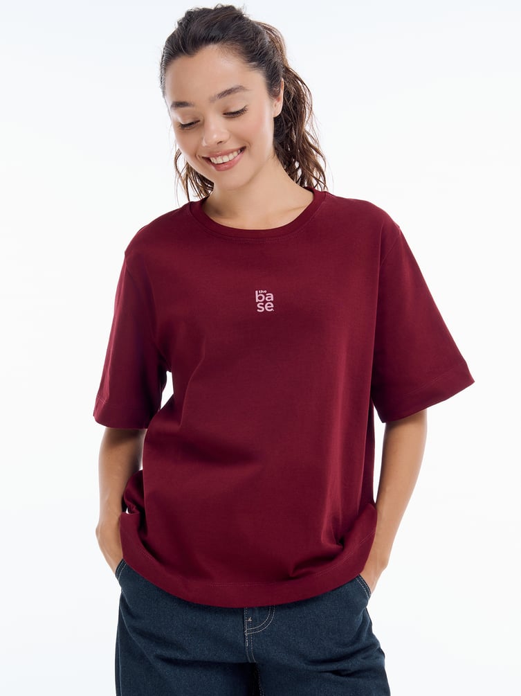 Плотная футболка оверсайз из хлопка THE BASE