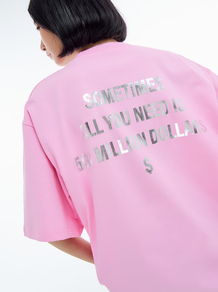 Хлопковая футболка с надписью на спине