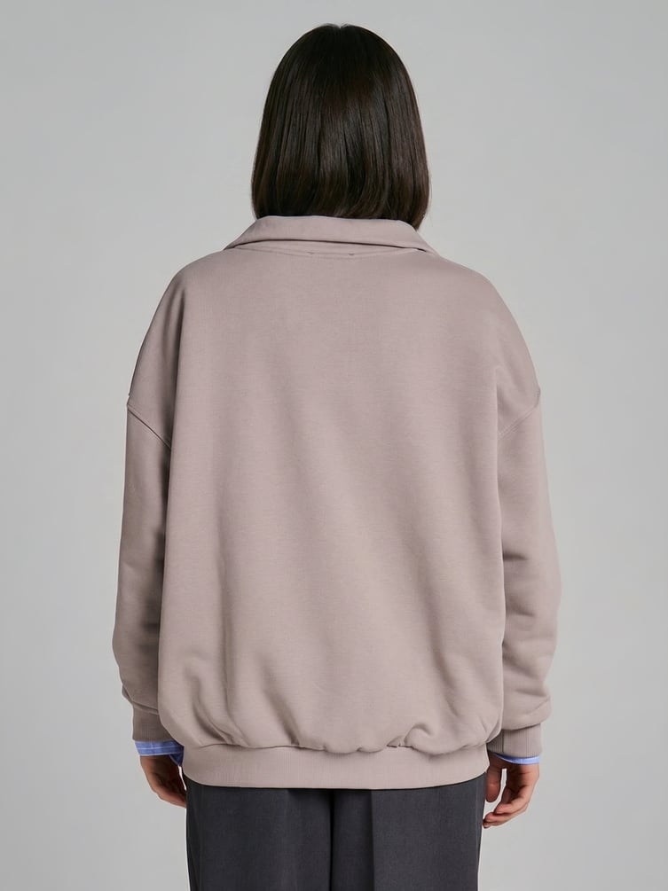 Свитшот без начеса с высоким горлом