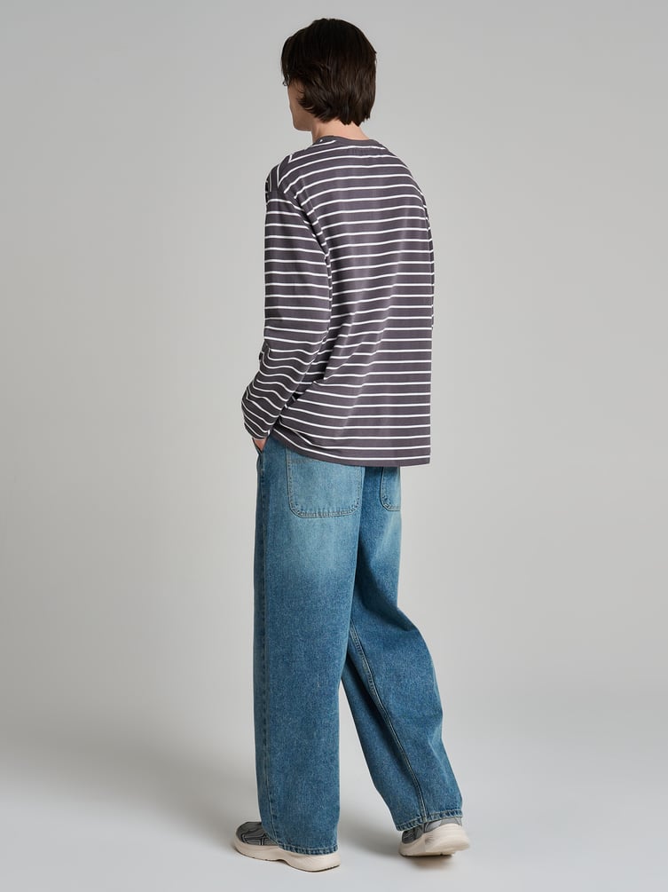 Полосатый лонгслив оверсайз