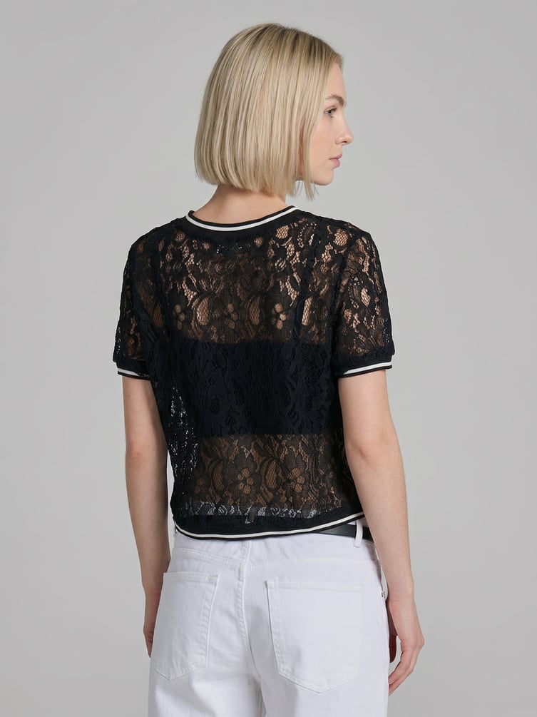 Блузка кружевная с коротким рукавом