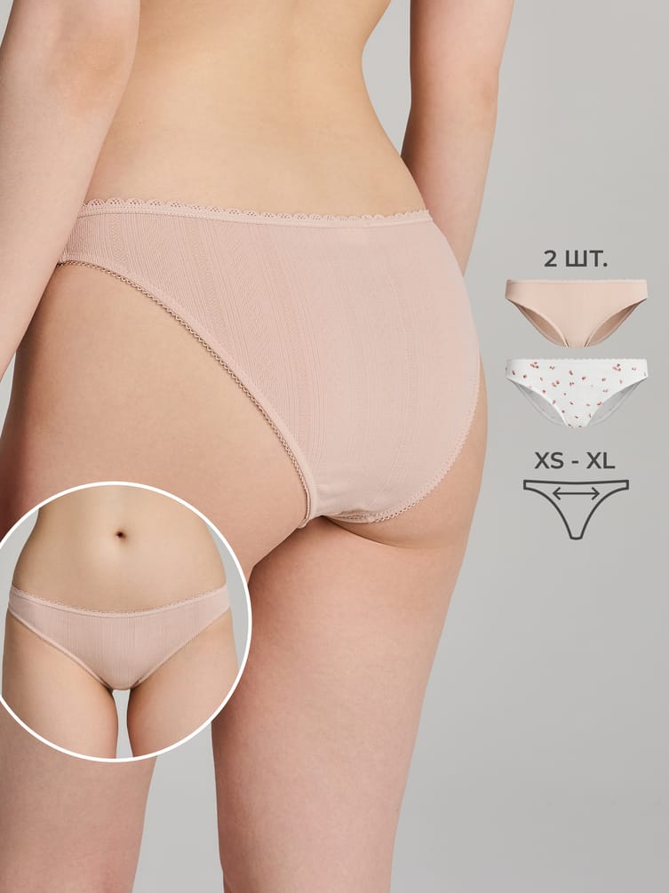 Трусы-слипы - 2 шт. в цветочек