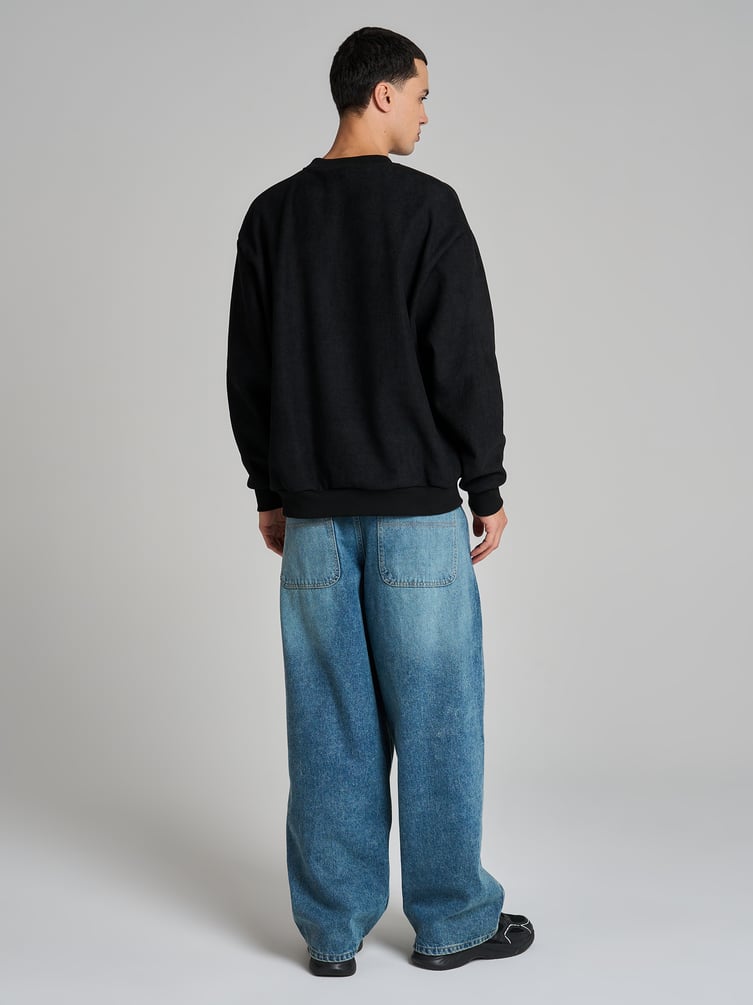 Свитшот свободный в рубчик без начеса