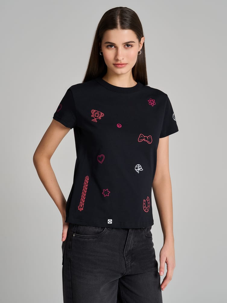 Хлопковая футболка с принтом