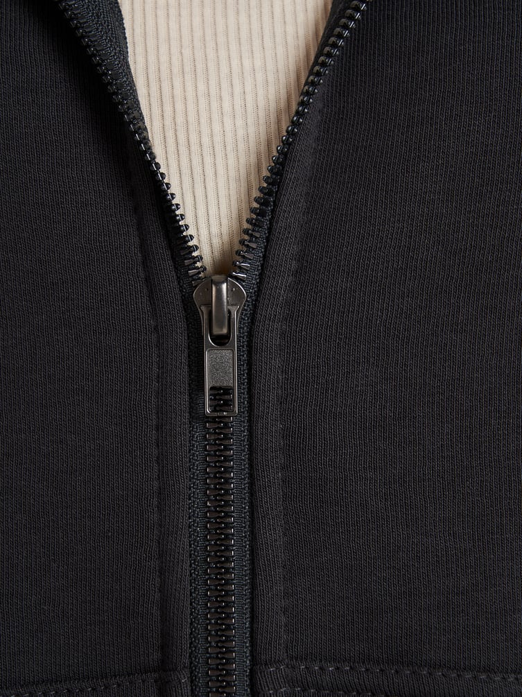 Утепленное зип-худи с опушкой и начесом