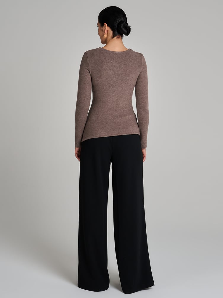 Лонгслив асимметричный с драпировкой