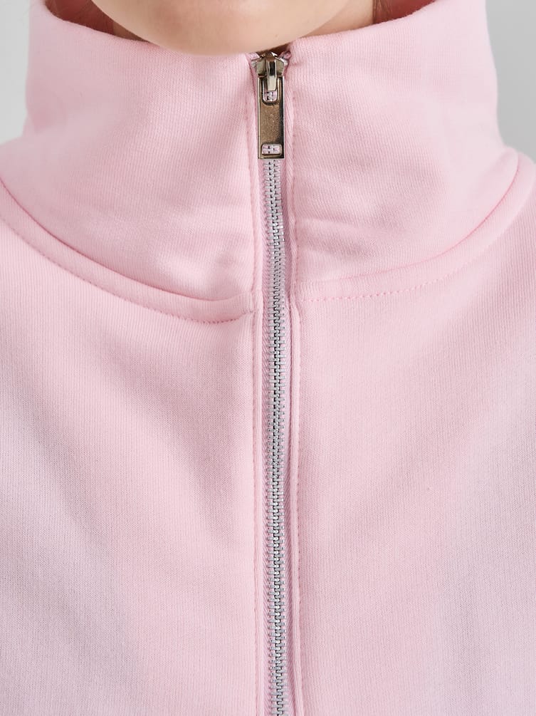 Теплая толстовка оверсайз с полузамком и начесом