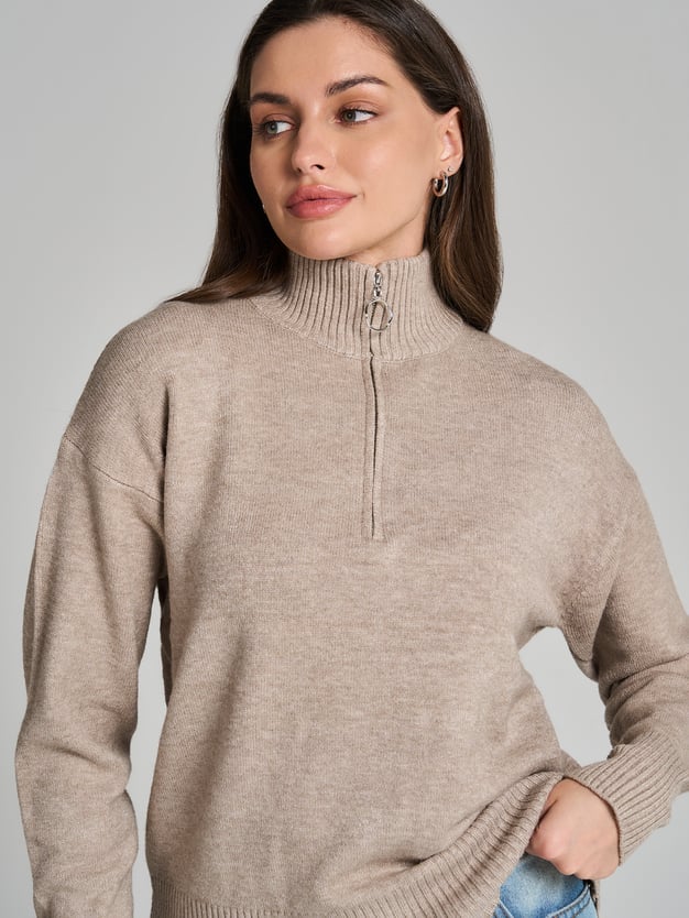 Свитер с горлом на молнии