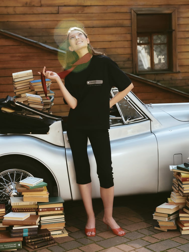 Футболка оверсайз с принтом Есенина