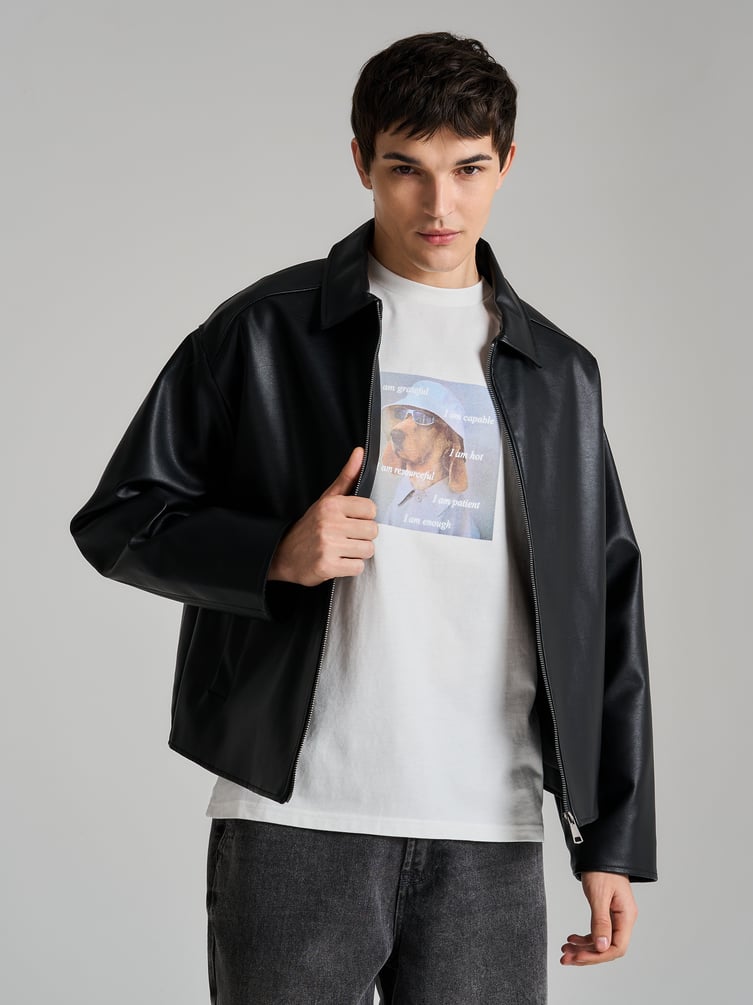 Футболка из хлопка с принтом собаки