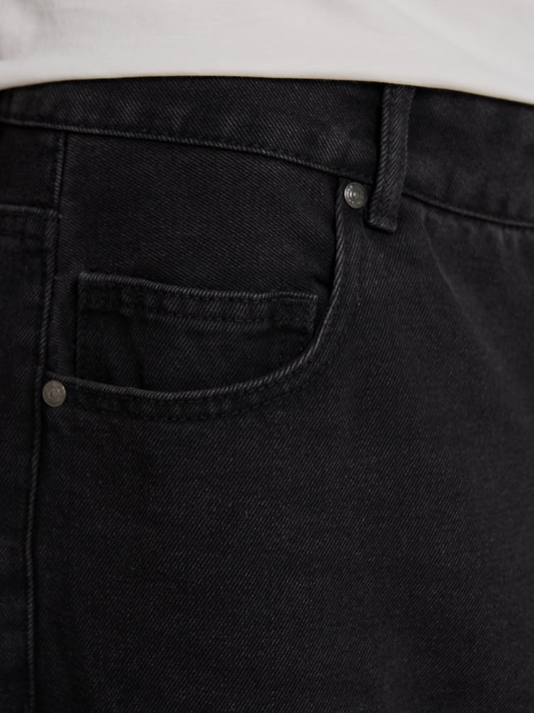 Джинсы багги широкие с вареный эффектом