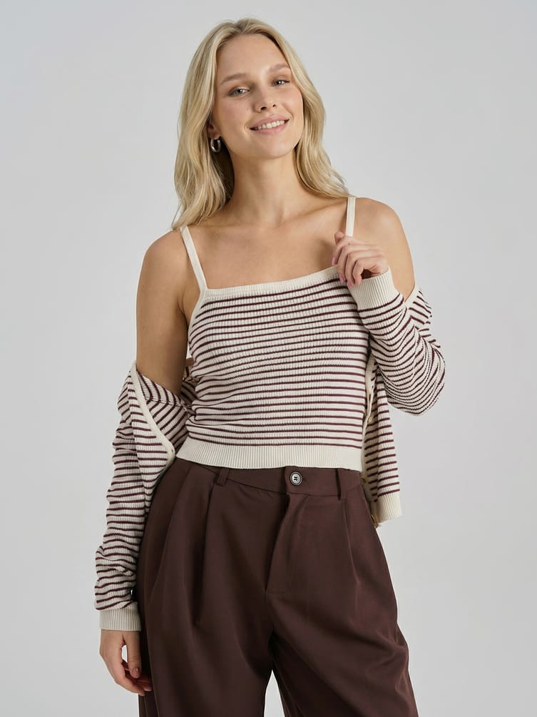 Топ трикотажный в полоску