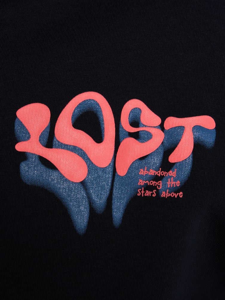 Half zip толстовка с надписью и начёсом