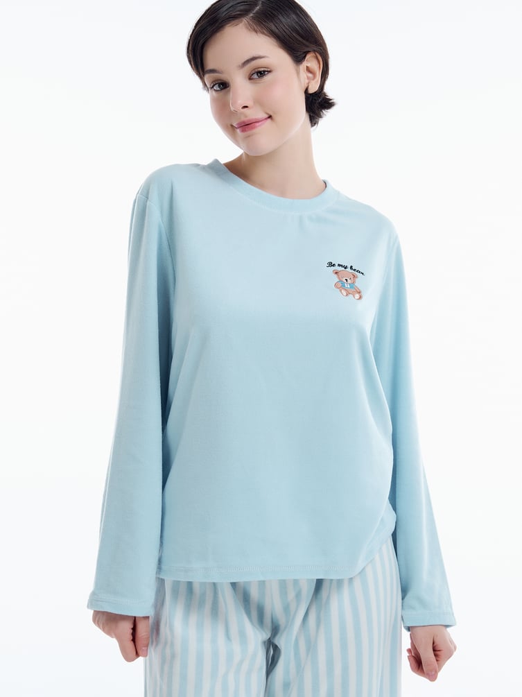 Плюшевая пижама с вышивкой плюшевого мишки