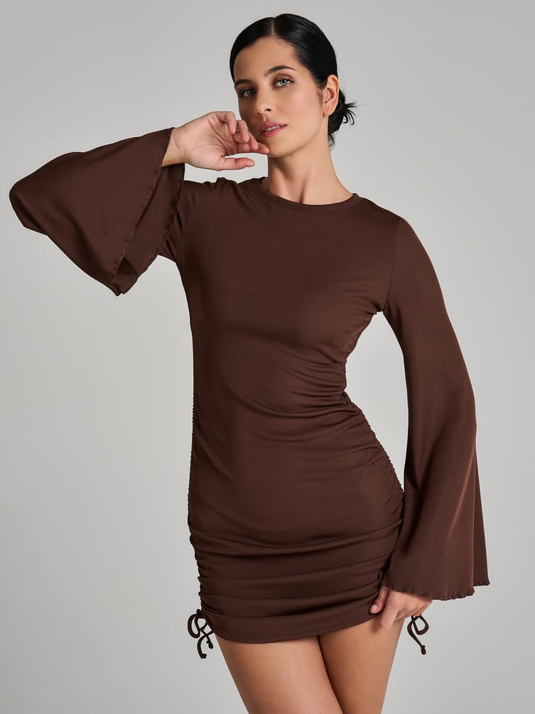 Короткое платье лапша с завязками