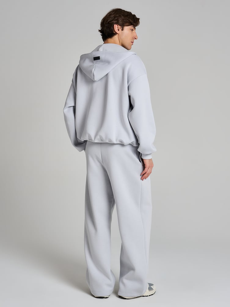 Теплые брюки оверсайз на резинке с начесом