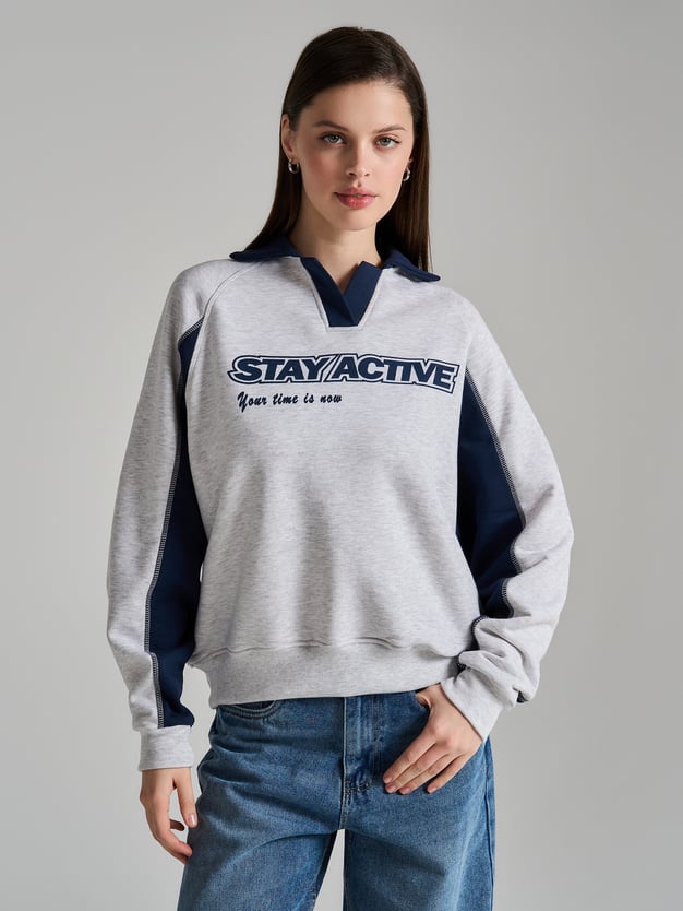 Свитшот поло с надписью Stay Active