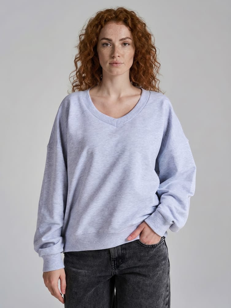 Свитшот с V-образным вырезом