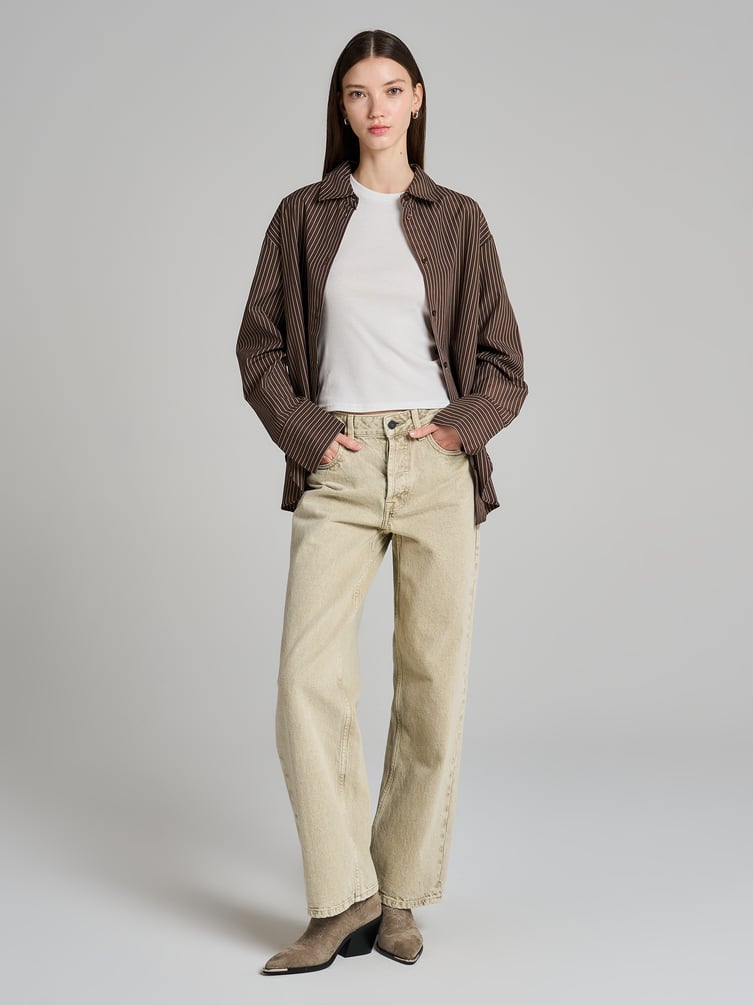 Удлиненная рубашка в полоску