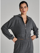 Трикотажное зип худи с начесом