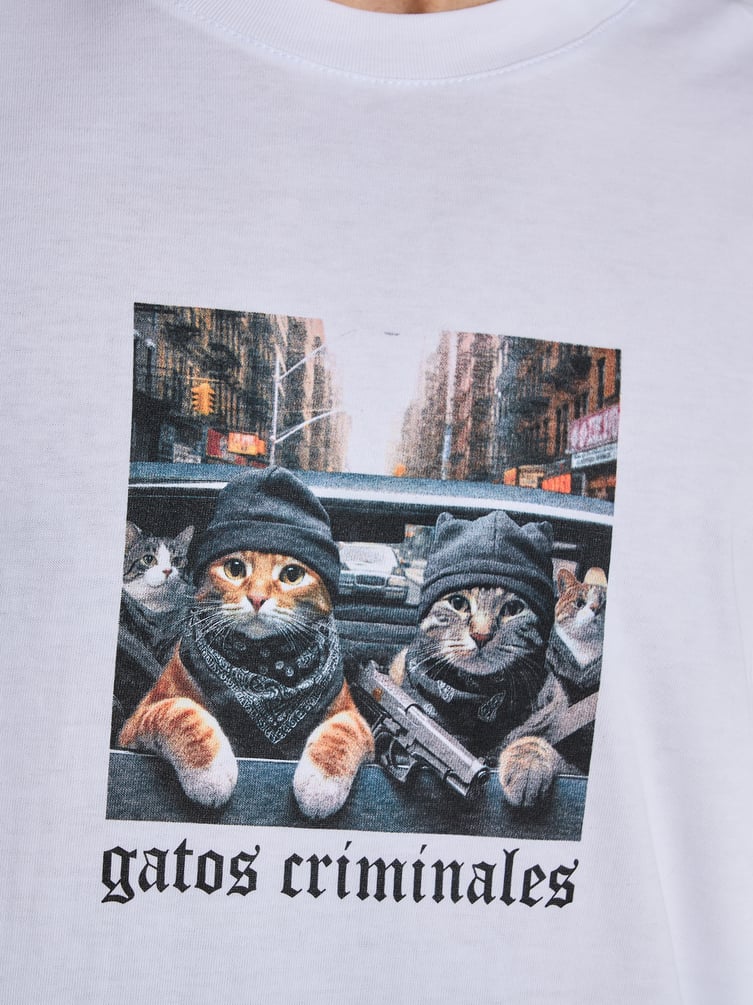 Футболка из хлопка с принтом котов