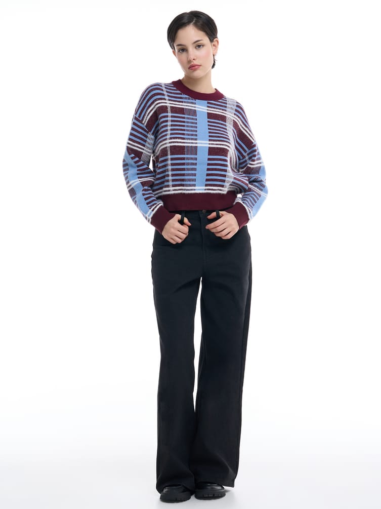 Джемпер трикотажный в клетку