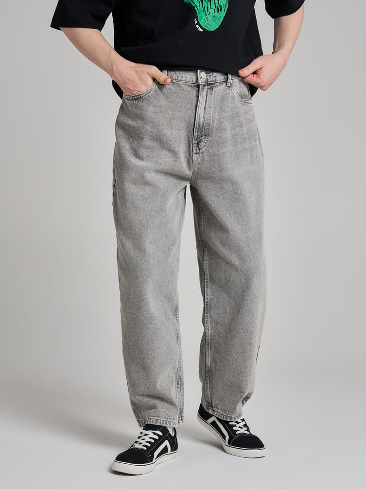 Джинсы багги широкие