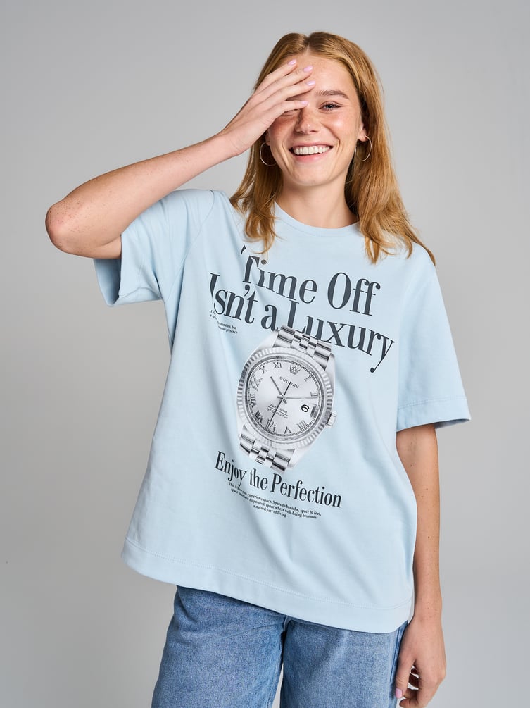 Футболка оверсайз из хлопка с принтом