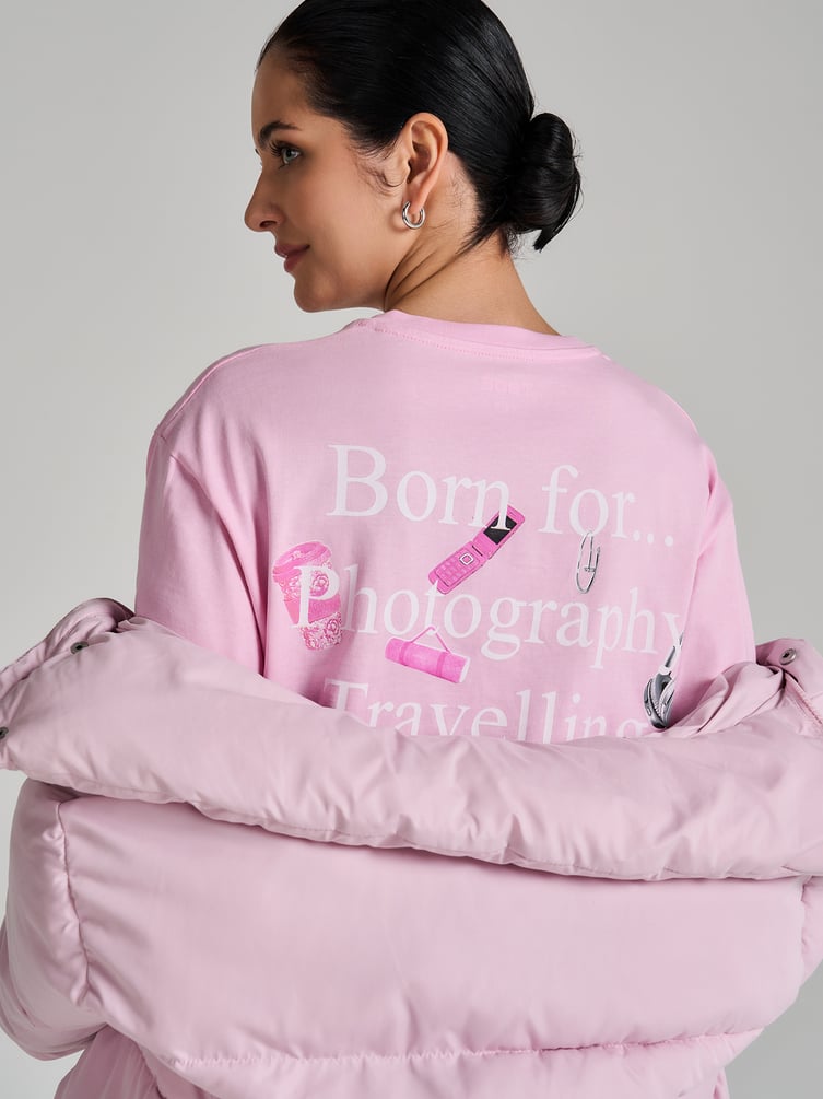 Футболка оверсайз с принтом на спине